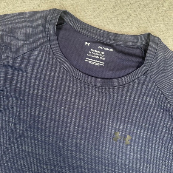 Under Armour Other - Under Armour Tech Tee Shirt Mens 2XL Navy Blue Space Dye Short Sleeve Gym